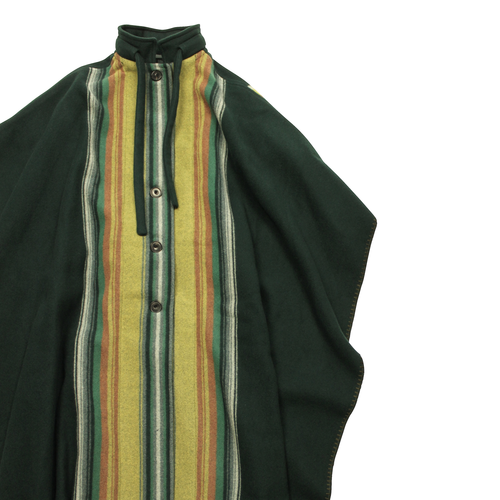 FUMIKA UCHIDA / Back Open Blanket Poncho / Green | STARLING online FUMIKA UCHIDA / Back Open Blanket Poncho / Green | STARLING online